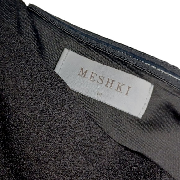 MESHKI Rachel Black Strapless High Slit Maxi Dress Medium - Picture 4 of 8